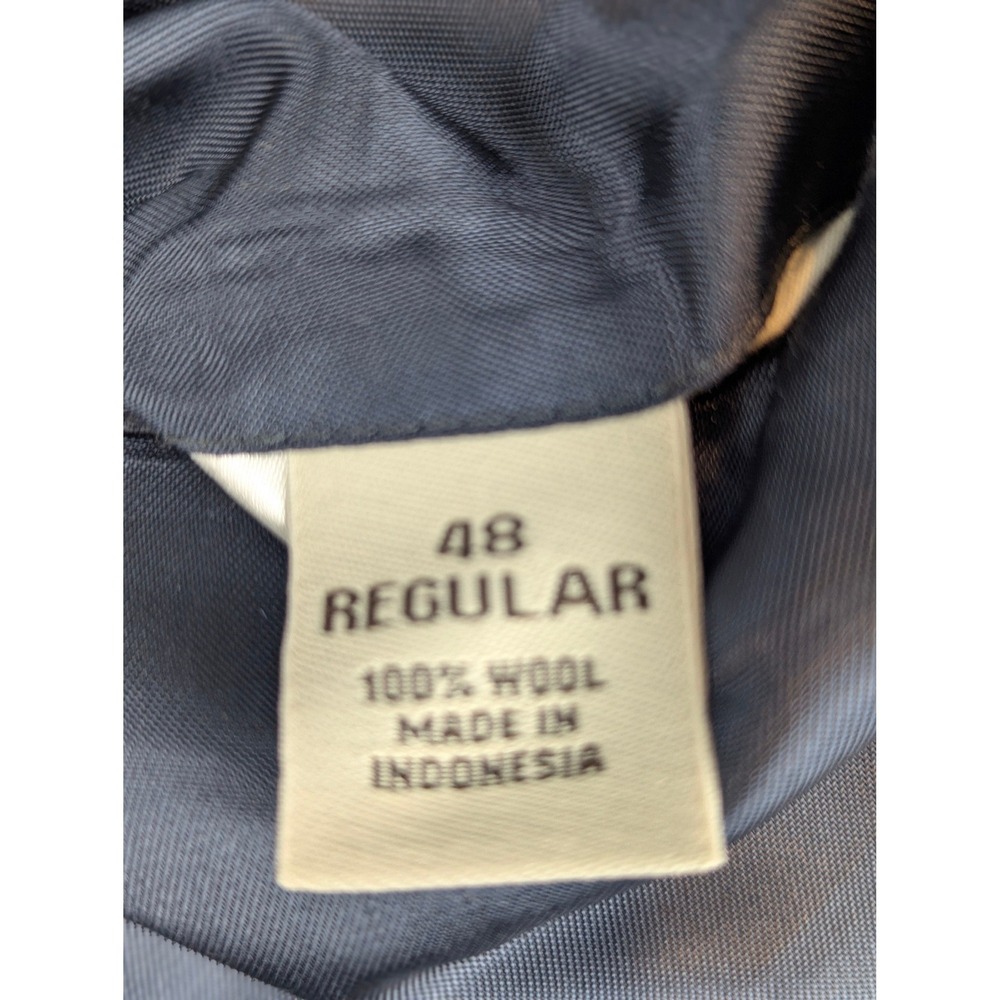 Pronto Uomo‎ Mens 48 Regular Gray Windowpane Notched Lapel Wool Blazer Jacket - Picture 10 of 15